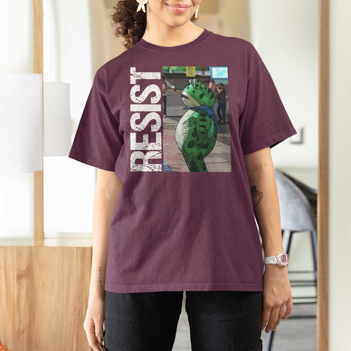 Portland Frog Protest T Shirt For Women Vintage Activist Resistance - Wonder Print Shop
