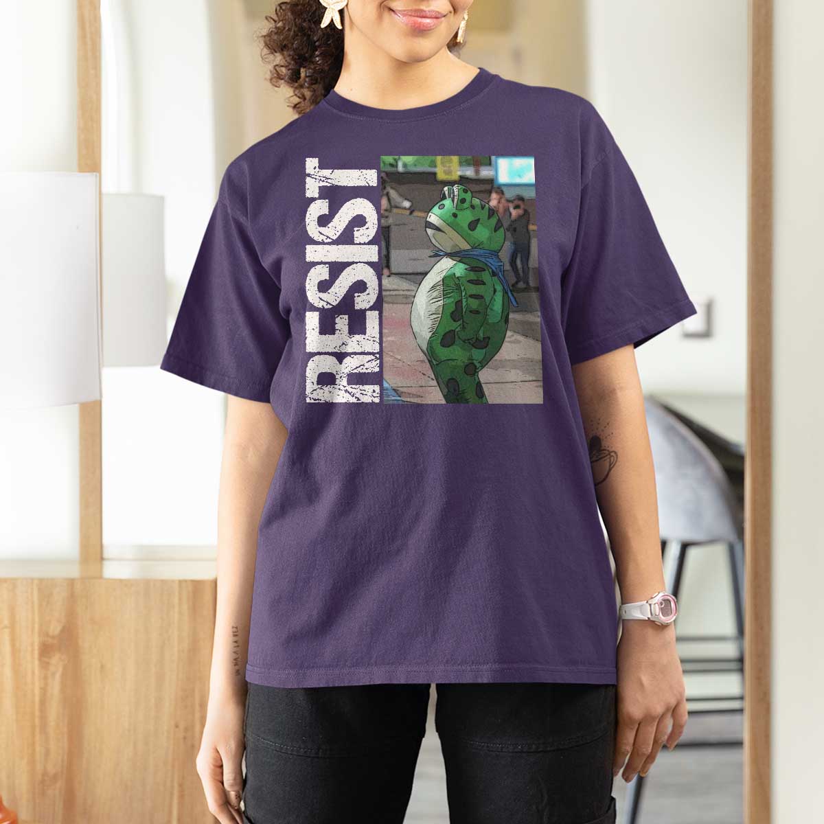 Portland Frog Protest T Shirt For Women Vintage Activist Resistance - Wonder Print Shop