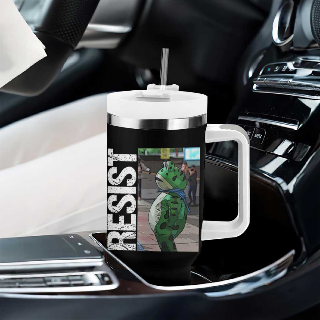 Portland Frog Protest Tumbler With Handle Vintage Activist Resistance - Wonder Print Shop