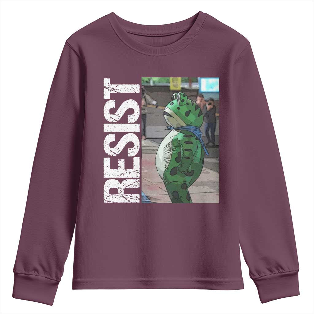 Portland Frog Protest Youth Sweatshirt Vintage Activist Resistance - Wonder Print Shop