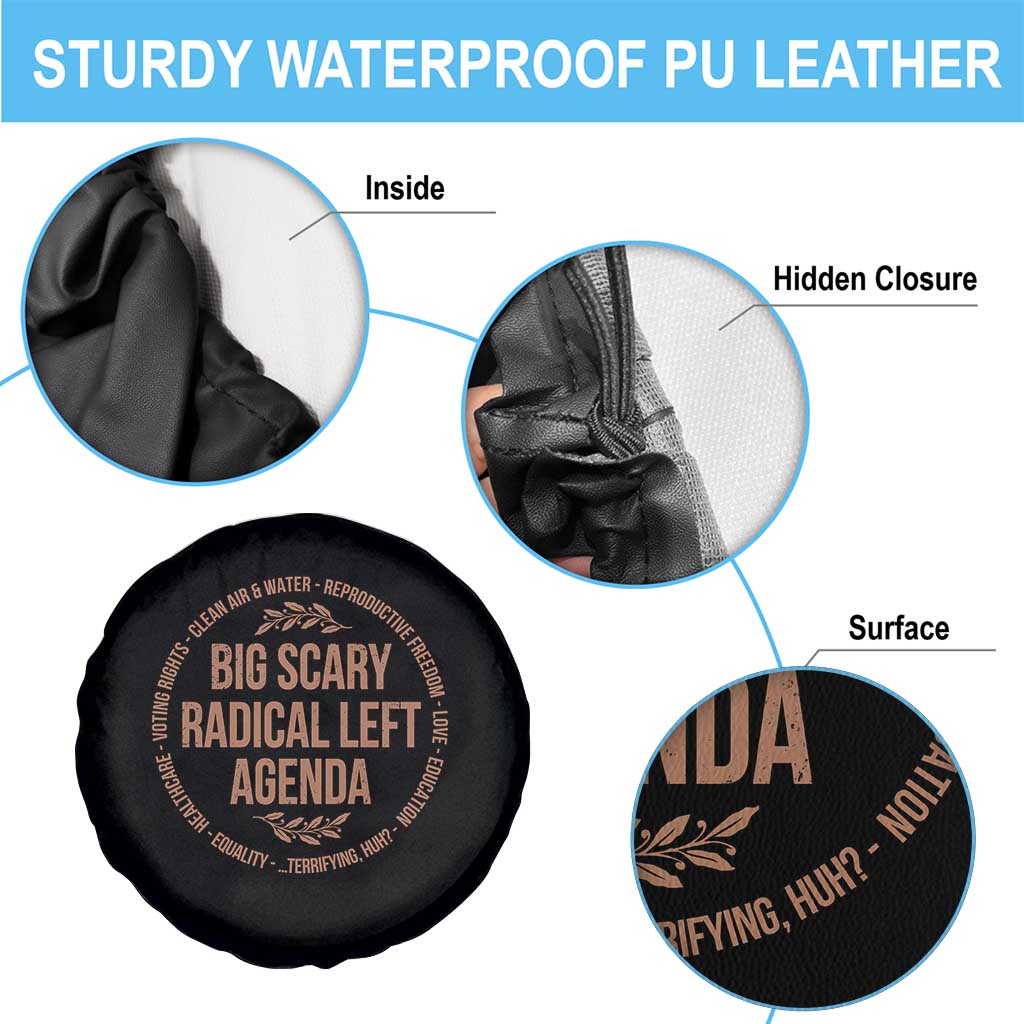 Radical Left Agenda Political Spare Tire Cover Equality Justice Climate Rights Liberal Satire - Wonder Print Shop