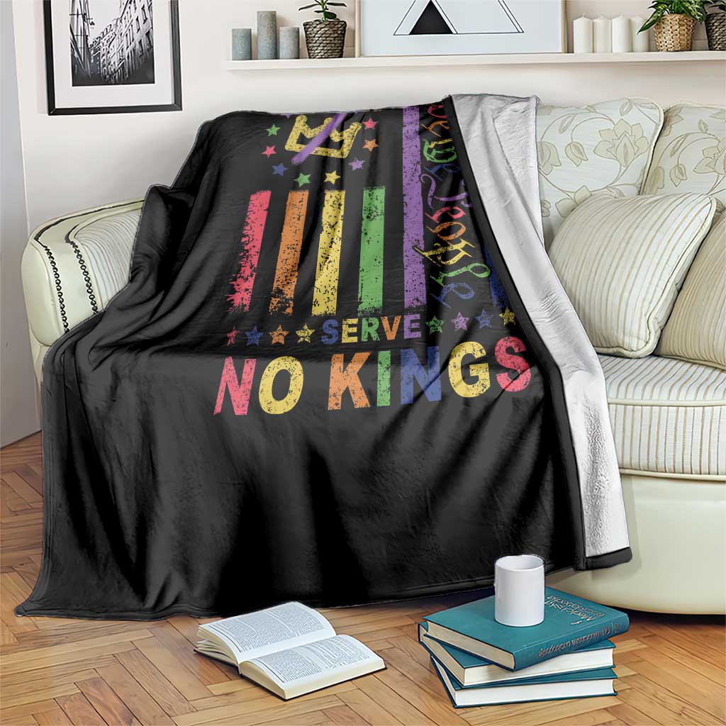 We The People No Kings in America Throw Blanket Protest LGBTQ+ American Flag - Wonder Print Shop