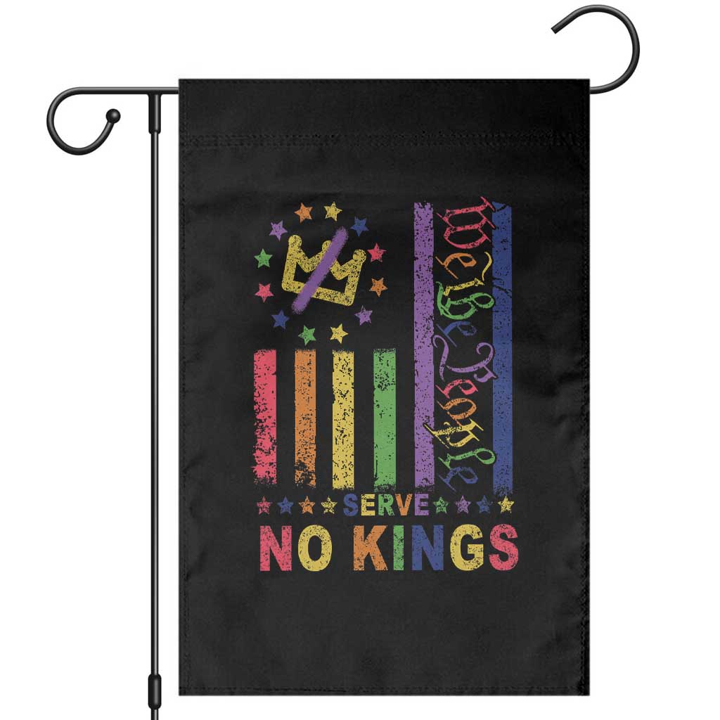 We The People No Kings in America Garden Flag Protest LGBTQ+ American Flag - Wonder Print Shop