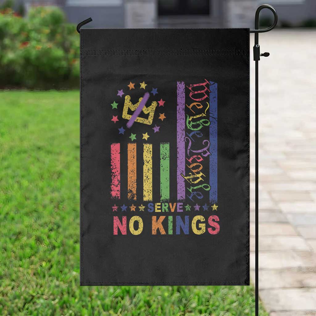 We The People No Kings in America Garden Flag Protest LGBTQ+ American Flag - Wonder Print Shop