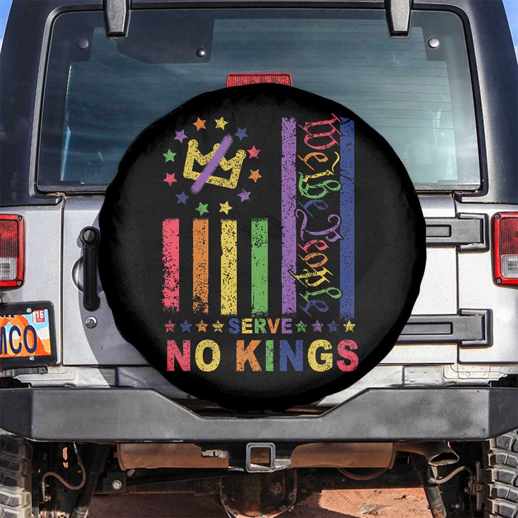 We The People No Kings in America Spare Tire Cover Protest LGBTQ+ American Flag - Wonder Print Shop