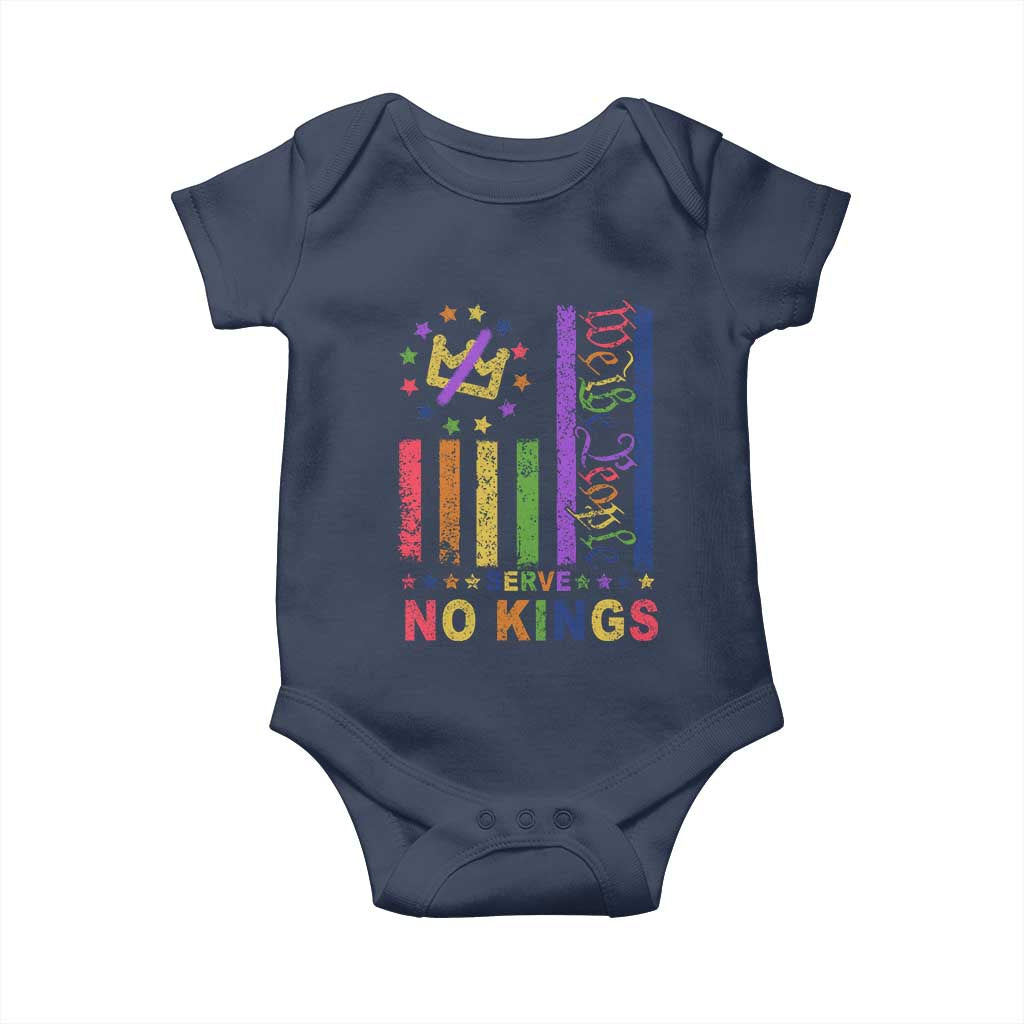 We The People No Kings in America Baby Onesie Protest LGBTQ+ American Flag - Wonder Print Shop