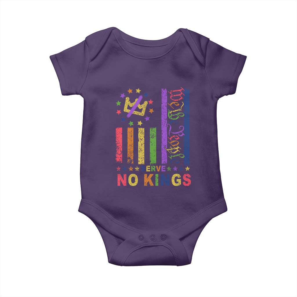 We The People No Kings in America Baby Onesie Protest LGBTQ+ American Flag - Wonder Print Shop