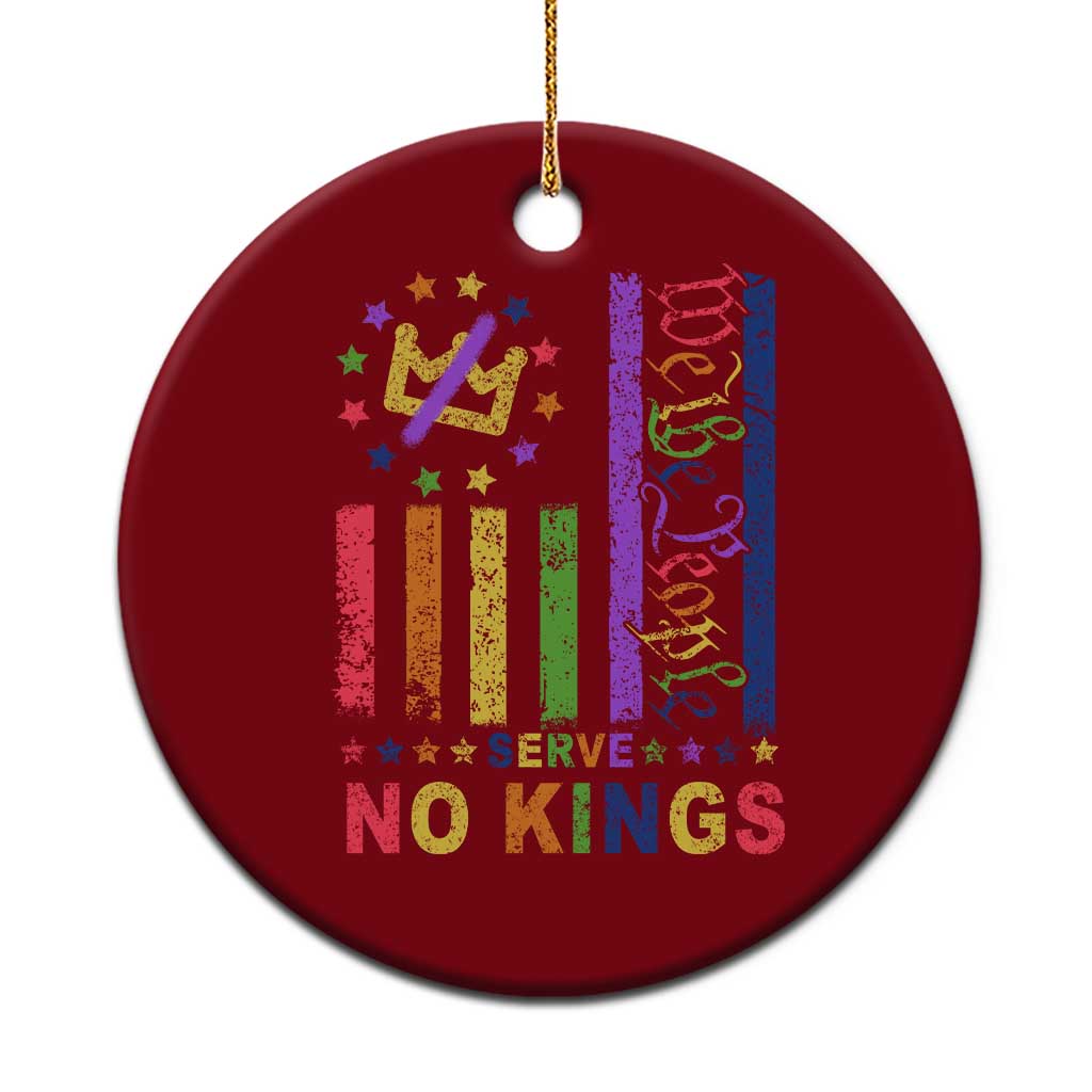 We The People No Kings in America Ceramic Ornament Protest LGBTQ+ American Flag - Wonder Print Shop