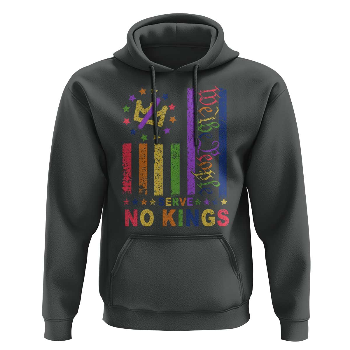 We The People No Kings in America Hoodie Protest LGBTQ+ American Flag - Wonder Print Shop