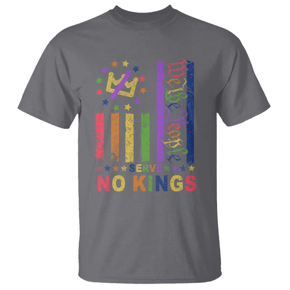 We The People No Kings in America T Shirt Protest LGBTQ+ American Flag - Wonder Print Shop