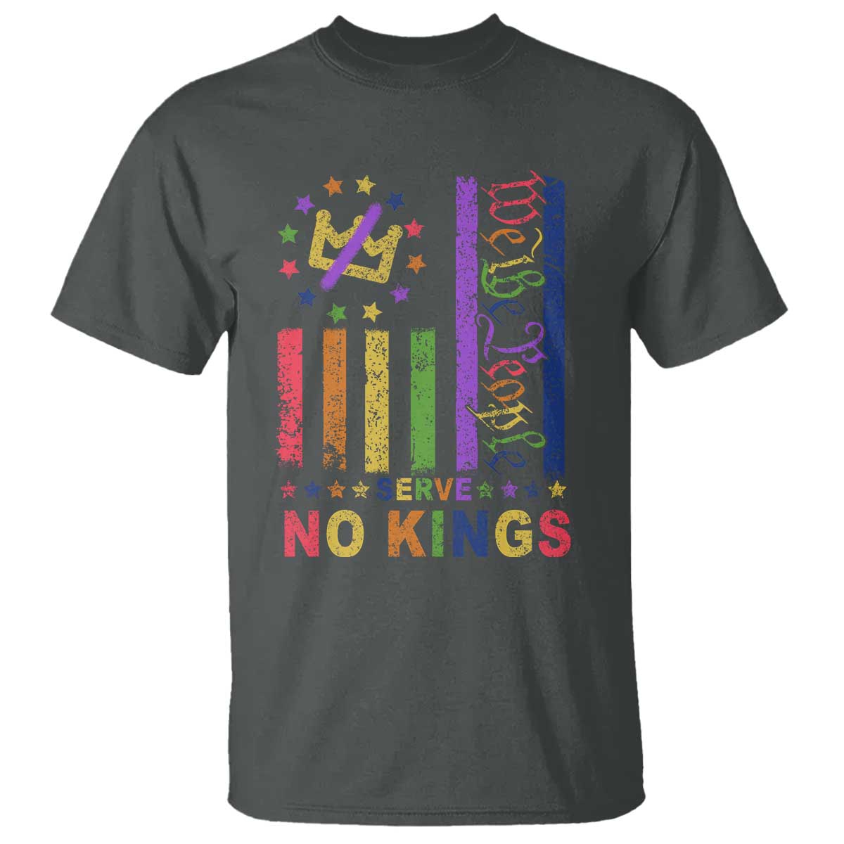 We The People No Kings in America T Shirt Protest LGBTQ+ American Flag - Wonder Print Shop
