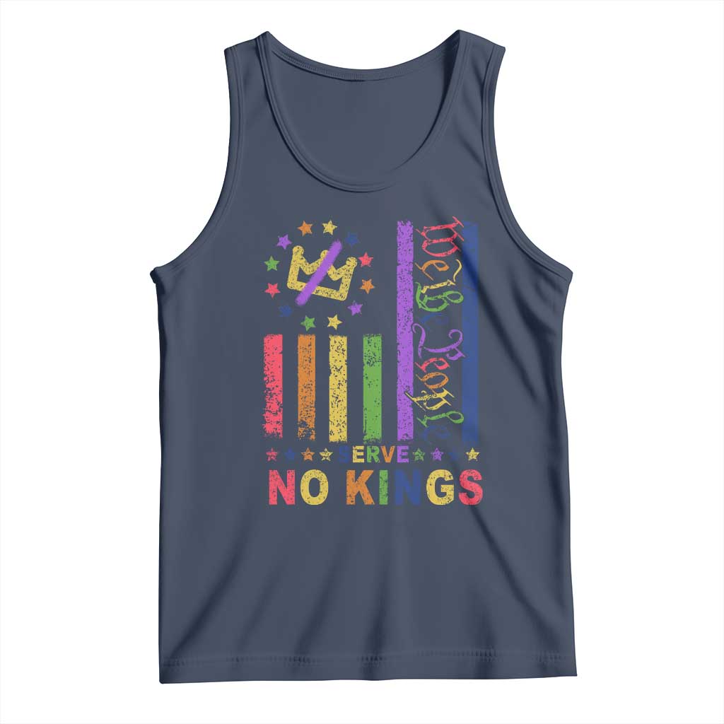 We The People No Kings in America Tank Top Protest LGBTQ+ American Flag - Wonder Print Shop