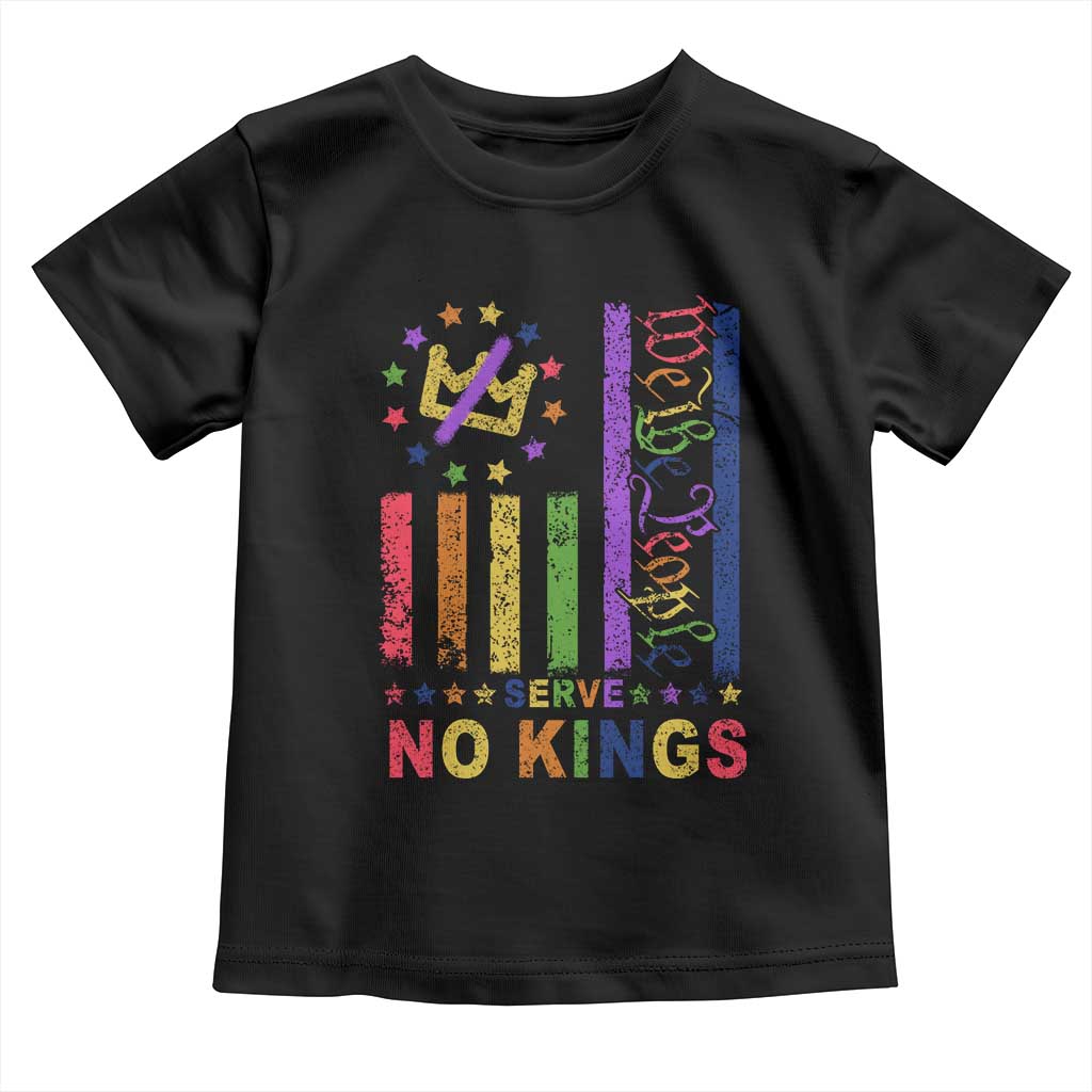 We The People No Kings in America Toddler T Shirt Protest LGBTQ+ American Flag - Wonder Print Shop
