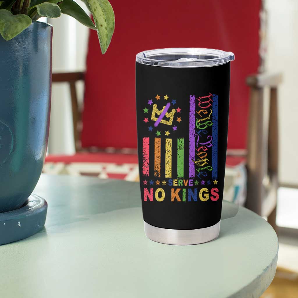 We The People No Kings in America Tumbler Cup Protest LGBTQ+ American Flag - Wonder Print Shop