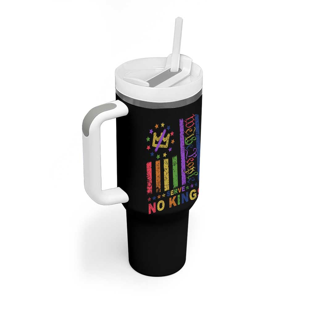 We The People No Kings in America Tumbler With Handle Protest LGBTQ+ American Flag - Wonder Print Shop