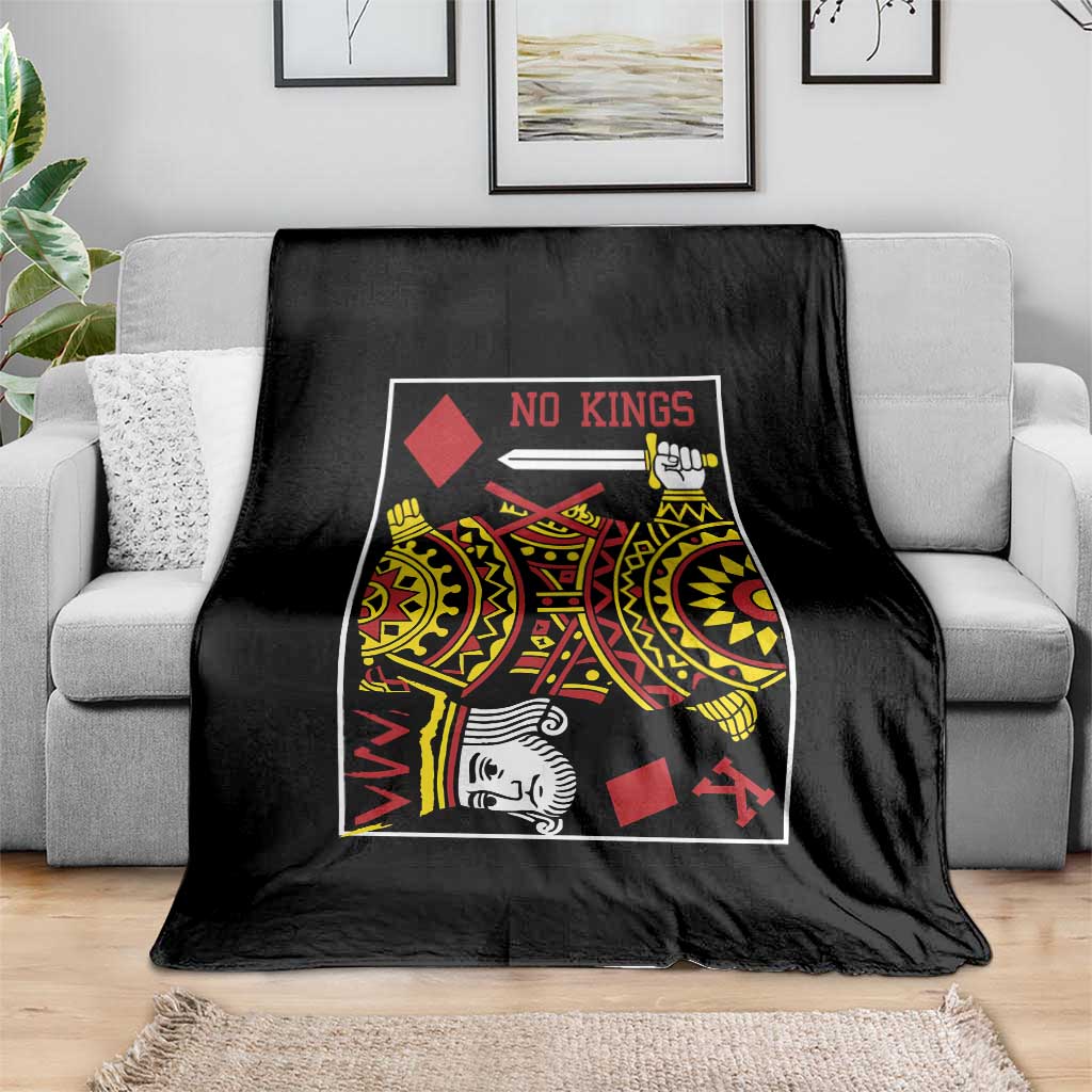 No Kings in America Throw Blanket Resist Protest Playing Card - Wonder Print Shop