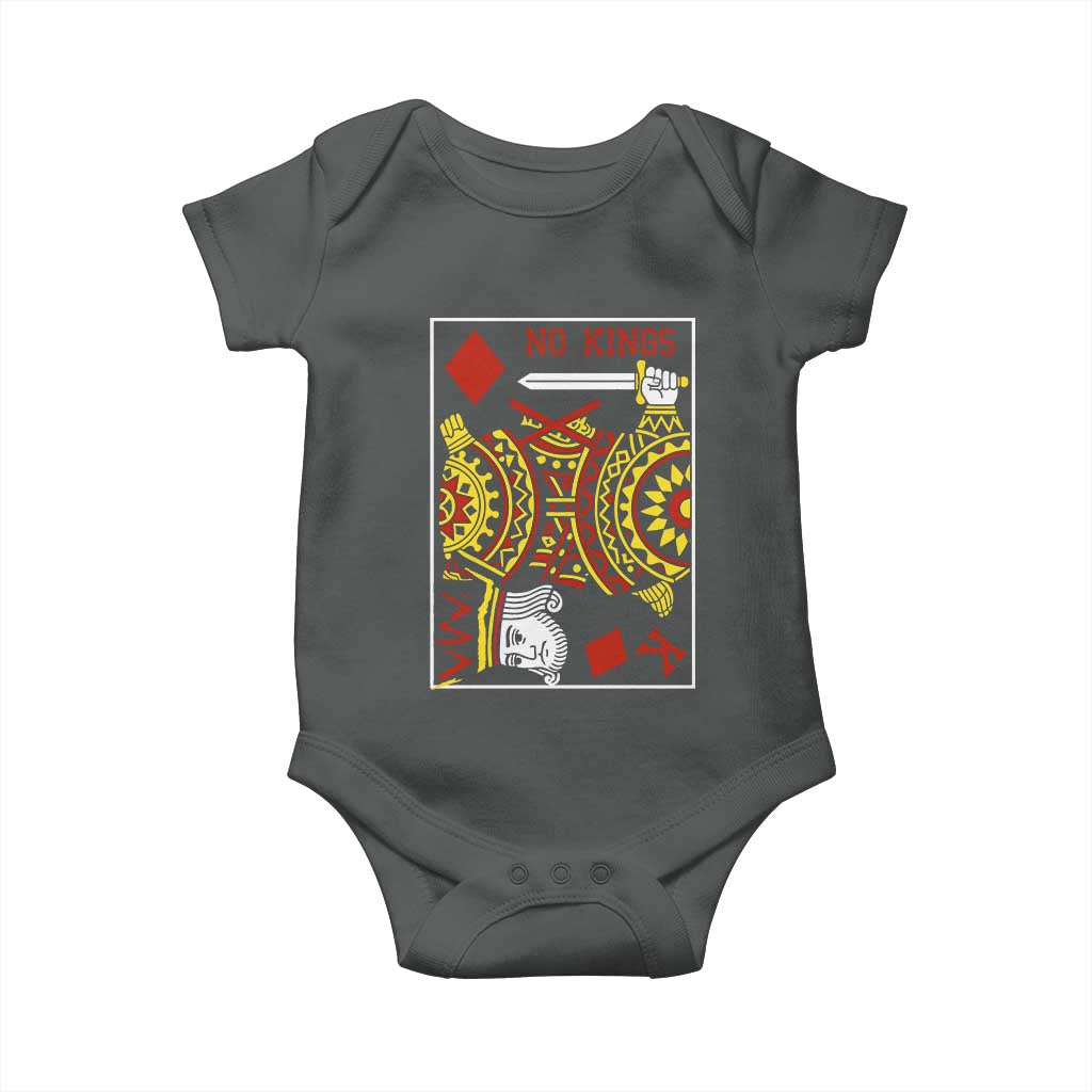 No Kings in America Baby Onesie Resist Protest Playing Card - Wonder Print Shop