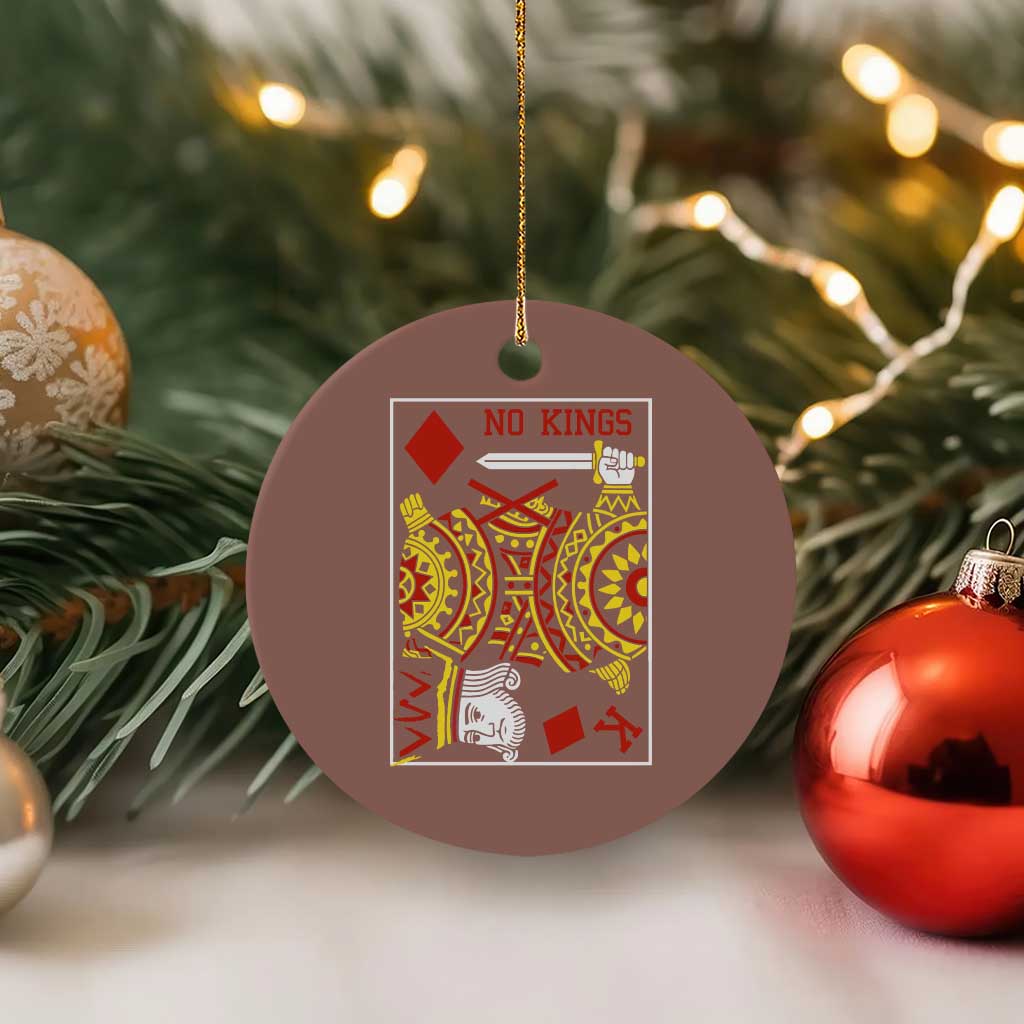 No Kings in America Ceramic Ornament Resist Protest Playing Card - Wonder Print Shop