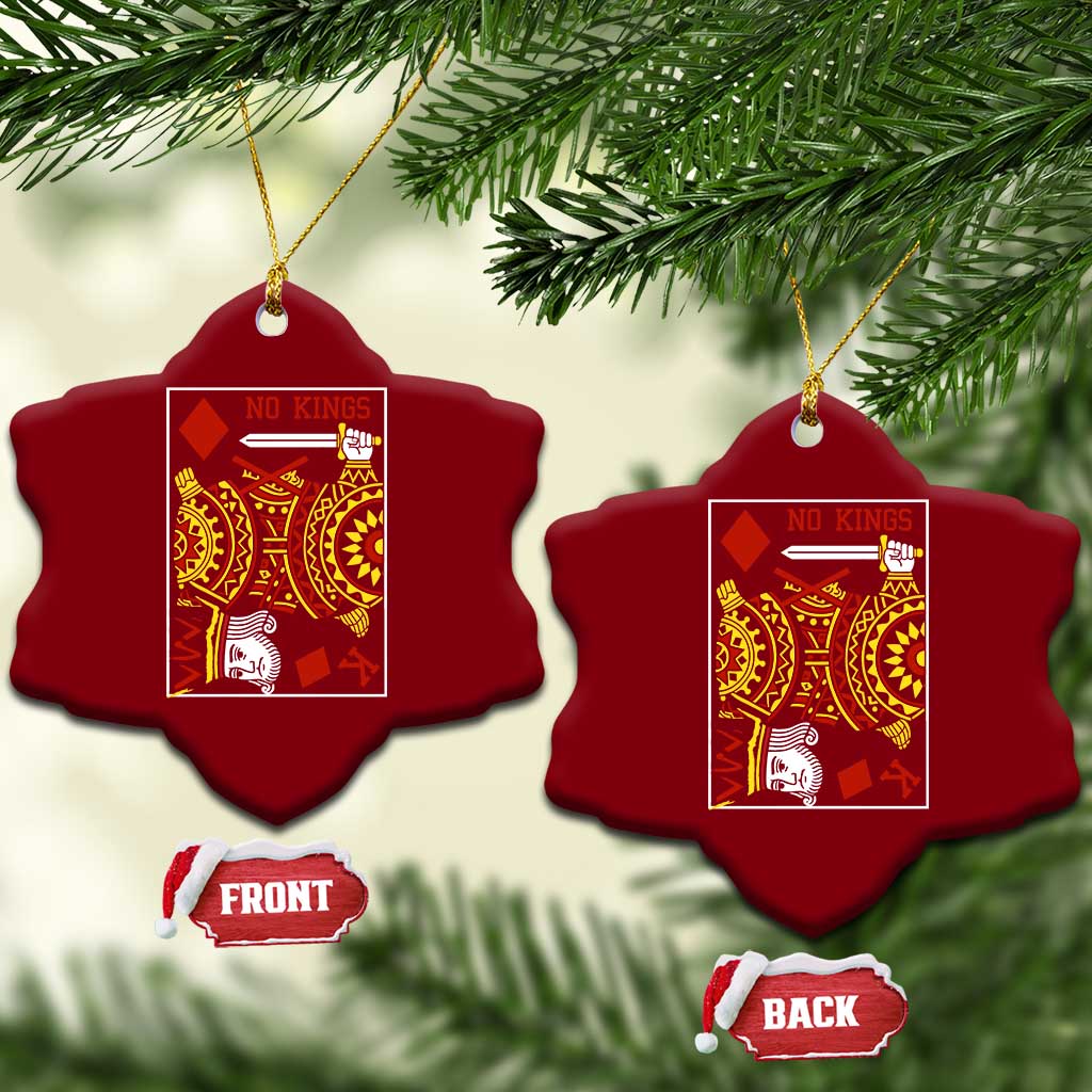 No Kings in America Ceramic Ornament Resist Protest Playing Card - Wonder Print Shop