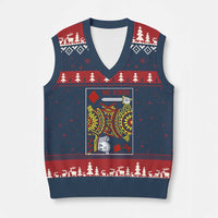 No Kings in America V-Neck Knit Sweater Vest Resist Protest Playing Card - Wonder Print Shop