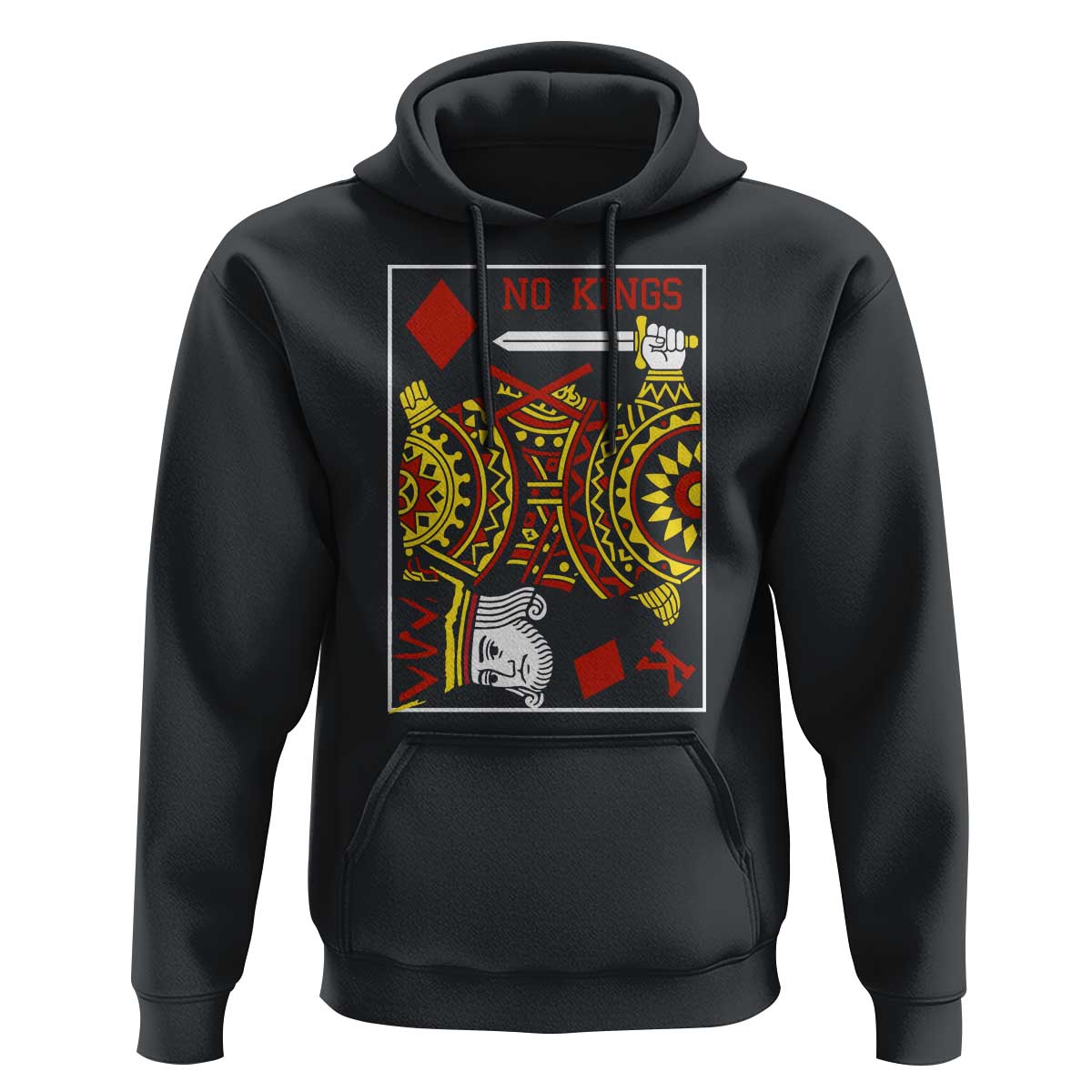 No Kings in America Hoodie Resist Protest Playing Card - Wonder Print Shop