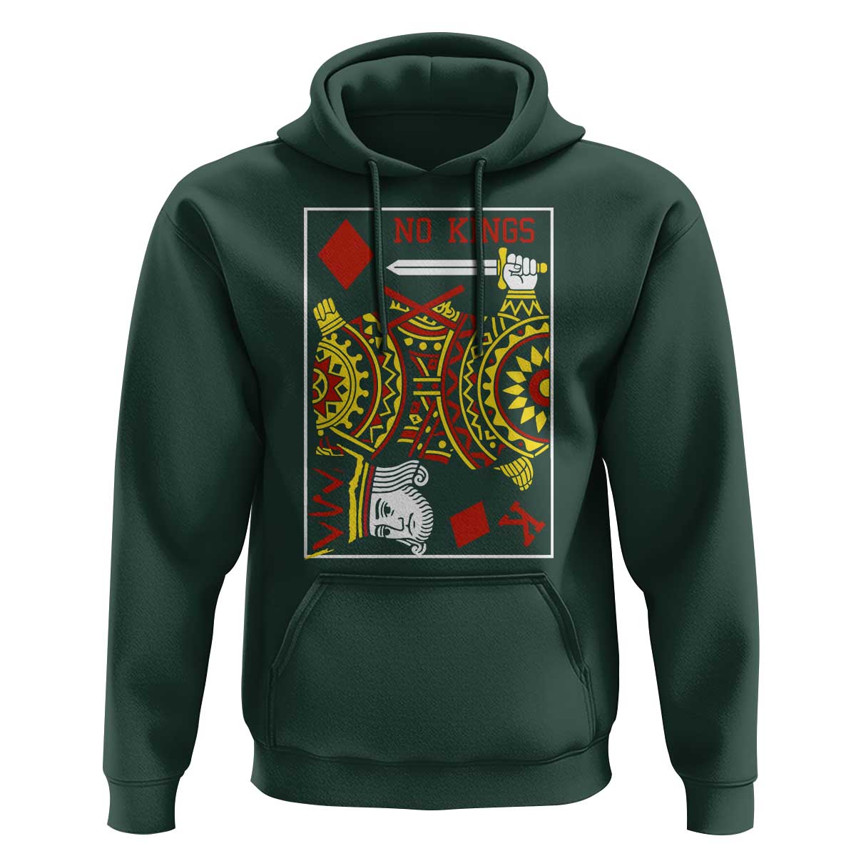 No Kings in America Hoodie Resist Protest Playing Card - Wonder Print Shop