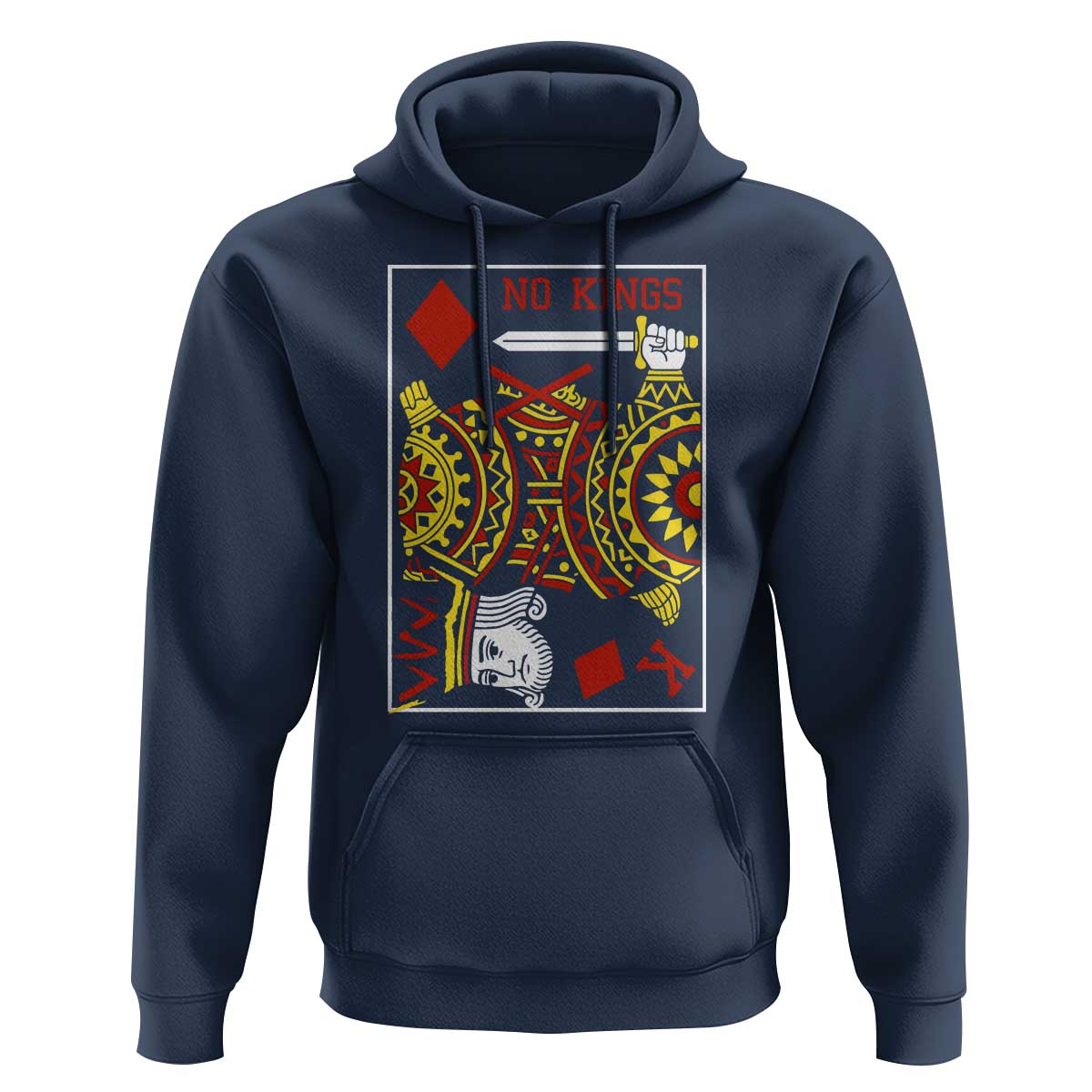 No Kings in America Hoodie Resist Protest Playing Card - Wonder Print Shop
