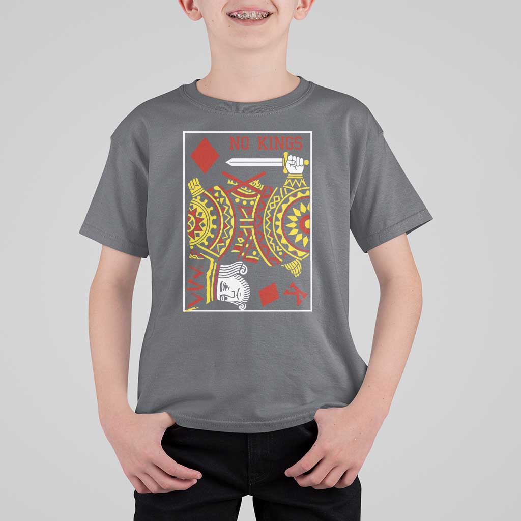 No Kings in America T Shirt For Kid Resist Protest Playing Card - Wonder Print Shop