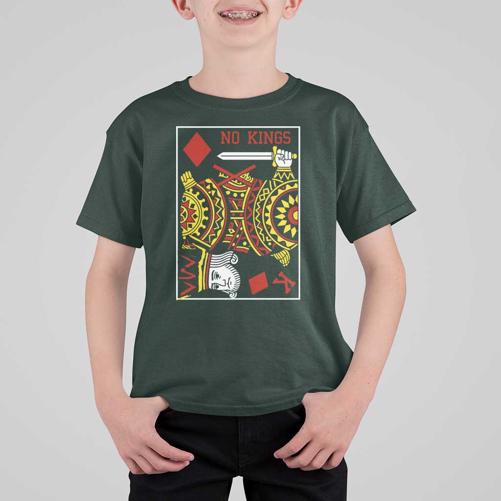 No Kings in America T Shirt For Kid Resist Protest Playing Card - Wonder Print Shop