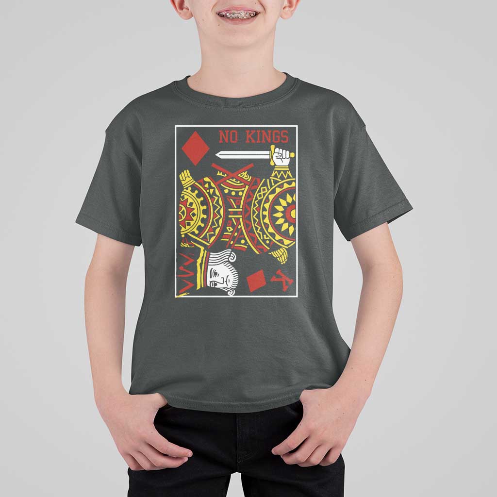 No Kings in America T Shirt For Kid Resist Protest Playing Card - Wonder Print Shop