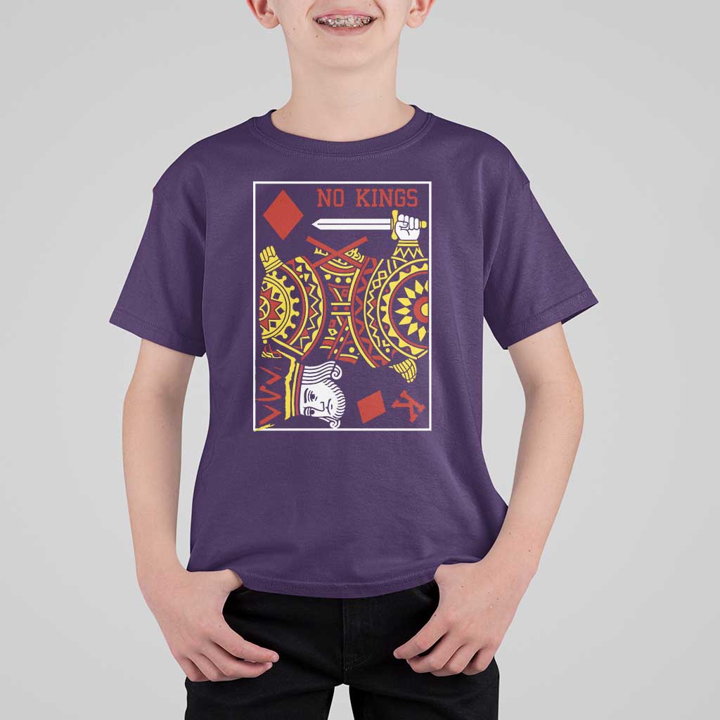 No Kings in America T Shirt For Kid Resist Protest Playing Card - Wonder Print Shop