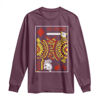 No Kings in America Long Sleeve Shirt Resist Protest Playing Card - Wonder Print Shop
