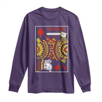 No Kings in America Long Sleeve Shirt Resist Protest Playing Card - Wonder Print Shop