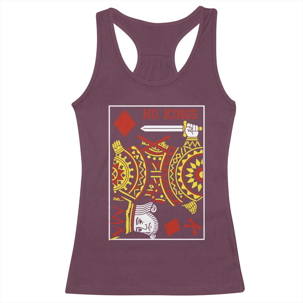 No Kings in America Racerback Tank Top Resist Protest Playing Card - Wonder Print Shop