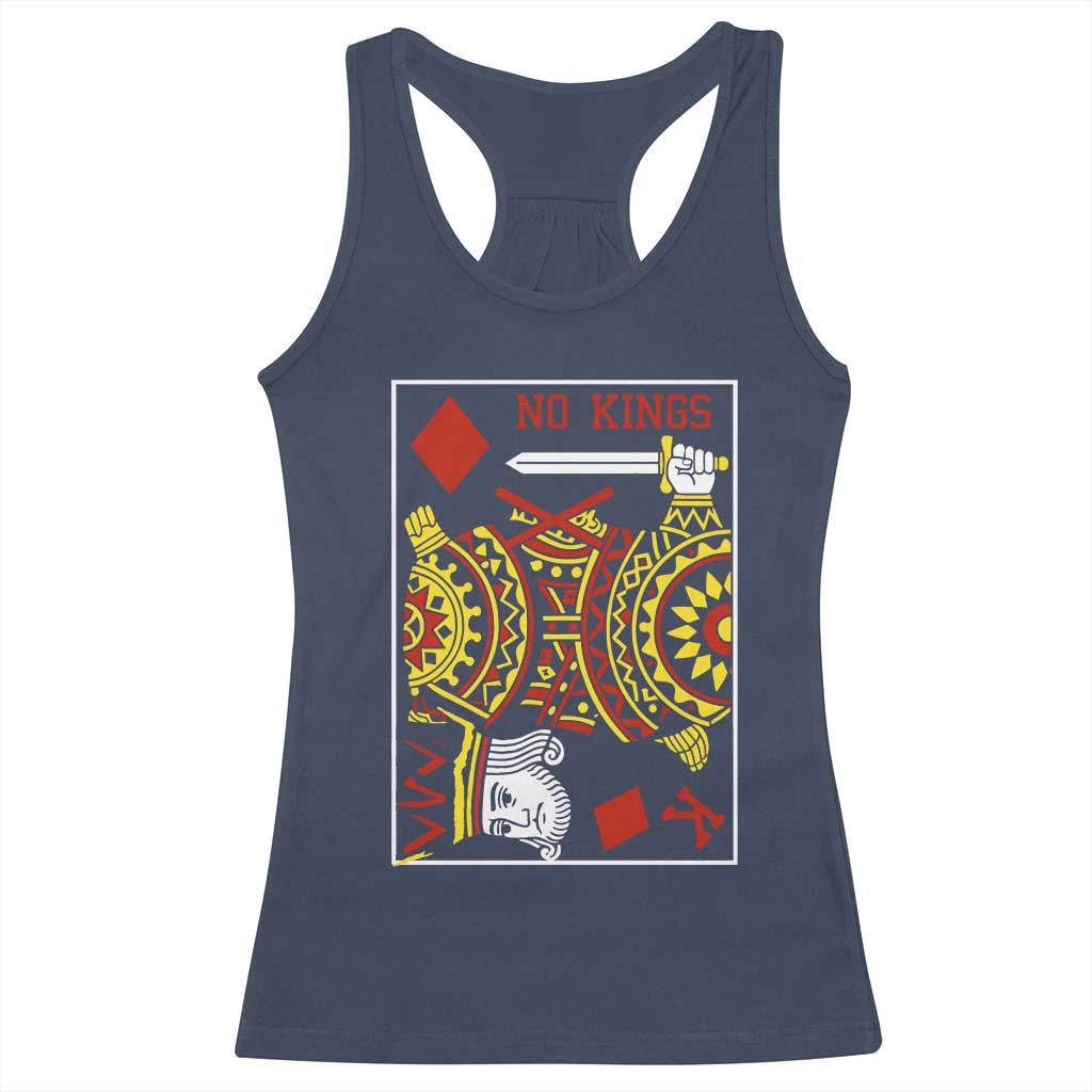 No Kings in America Racerback Tank Top Resist Protest Playing Card - Wonder Print Shop