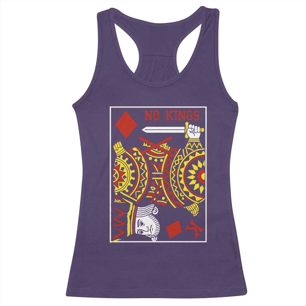 No Kings in America Racerback Tank Top Resist Protest Playing Card - Wonder Print Shop