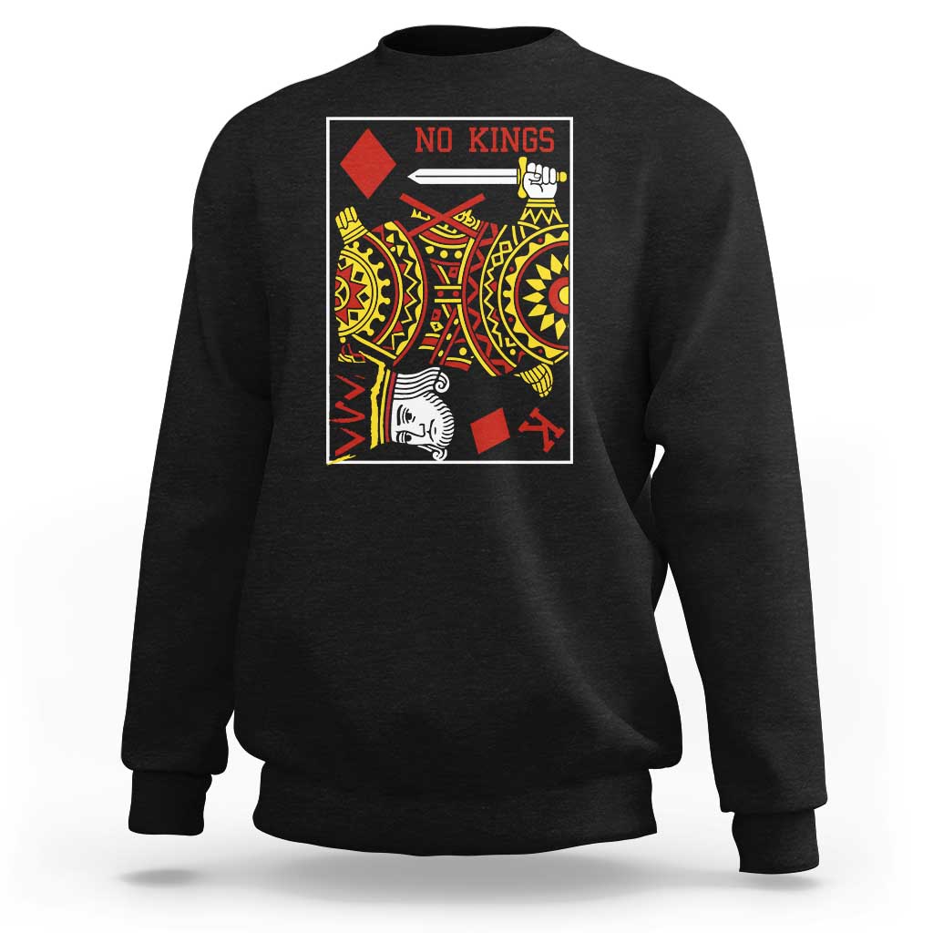 No Kings in America Sweatshirt Resist Protest Playing Card - Wonder Print Shop
