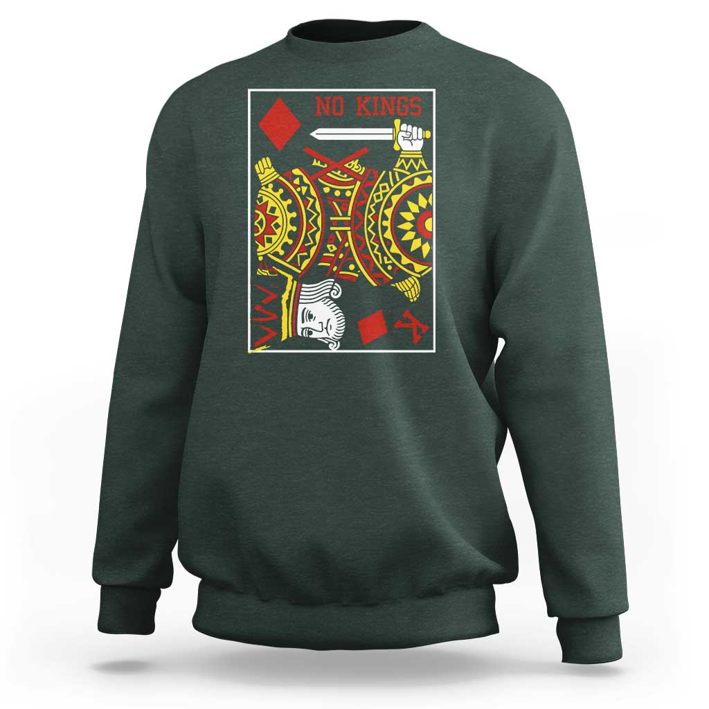 No Kings in America Sweatshirt Resist Protest Playing Card - Wonder Print Shop