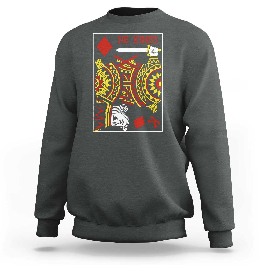 No Kings in America Sweatshirt Resist Protest Playing Card - Wonder Print Shop