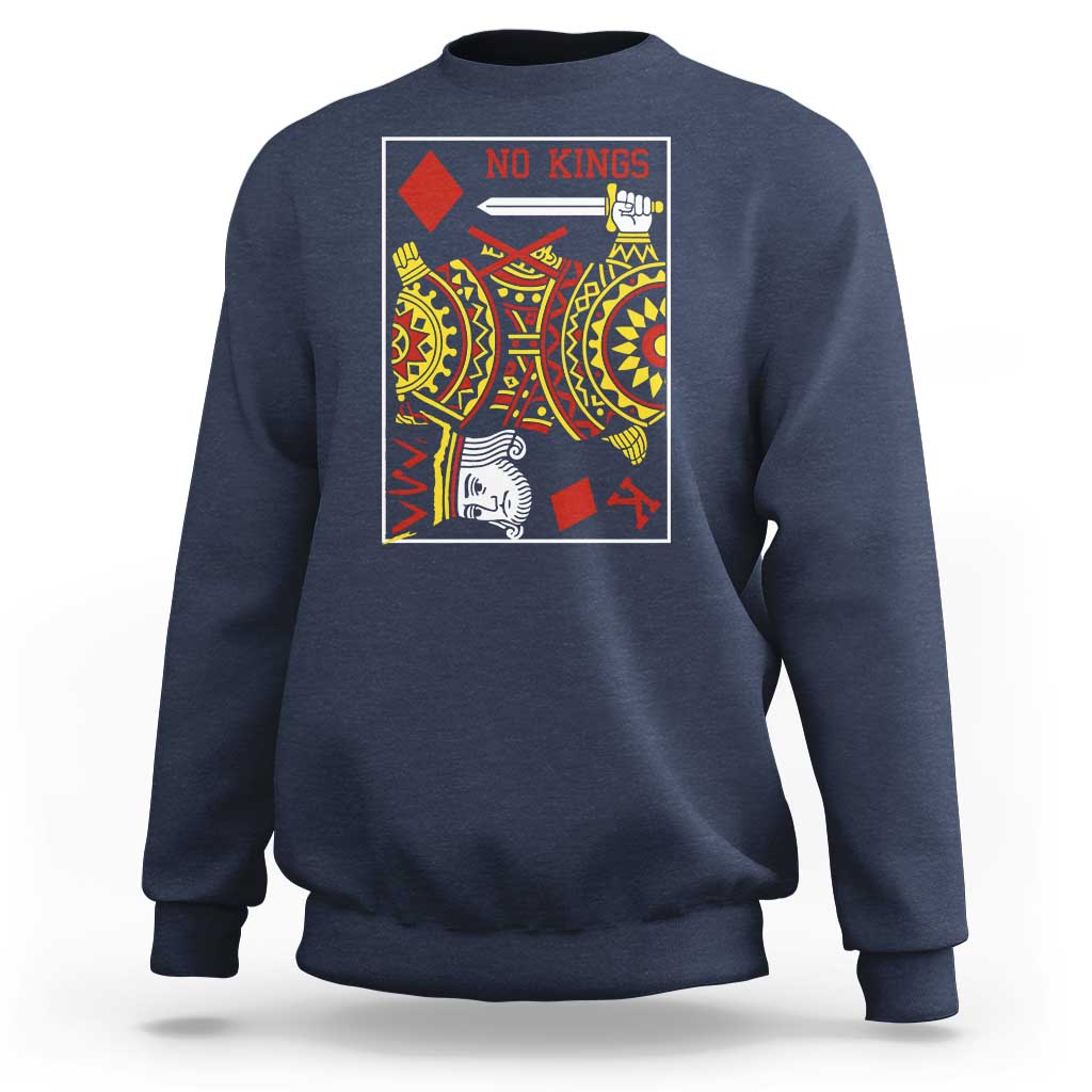 No Kings in America Sweatshirt Resist Protest Playing Card - Wonder Print Shop