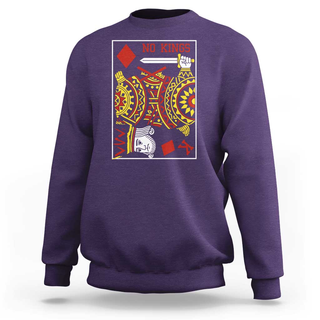 No Kings in America Sweatshirt Resist Protest Playing Card - Wonder Print Shop