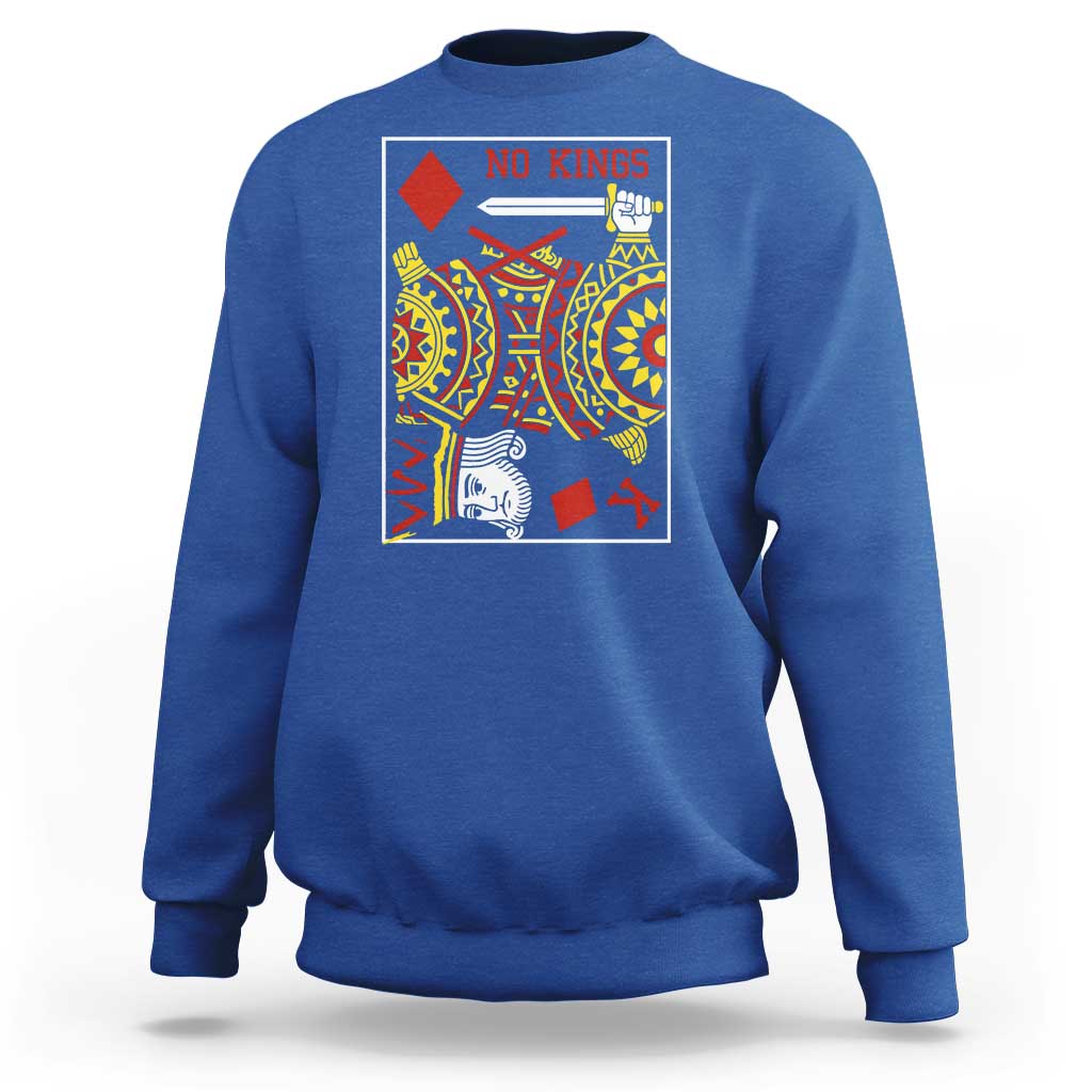 No Kings in America Sweatshirt Resist Protest Playing Card - Wonder Print Shop