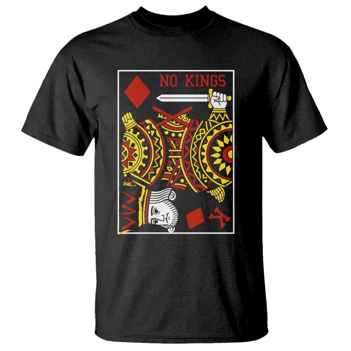 No Kings in America T Shirt Resist Protest Playing Card - Wonder Print Shop