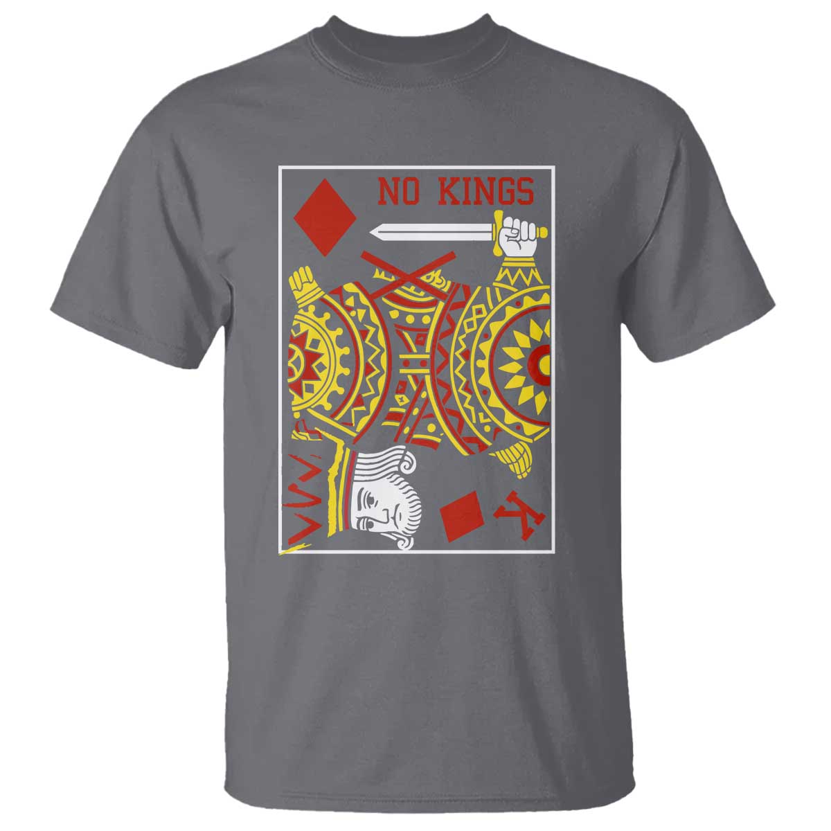 No Kings in America T Shirt Resist Protest Playing Card - Wonder Print Shop