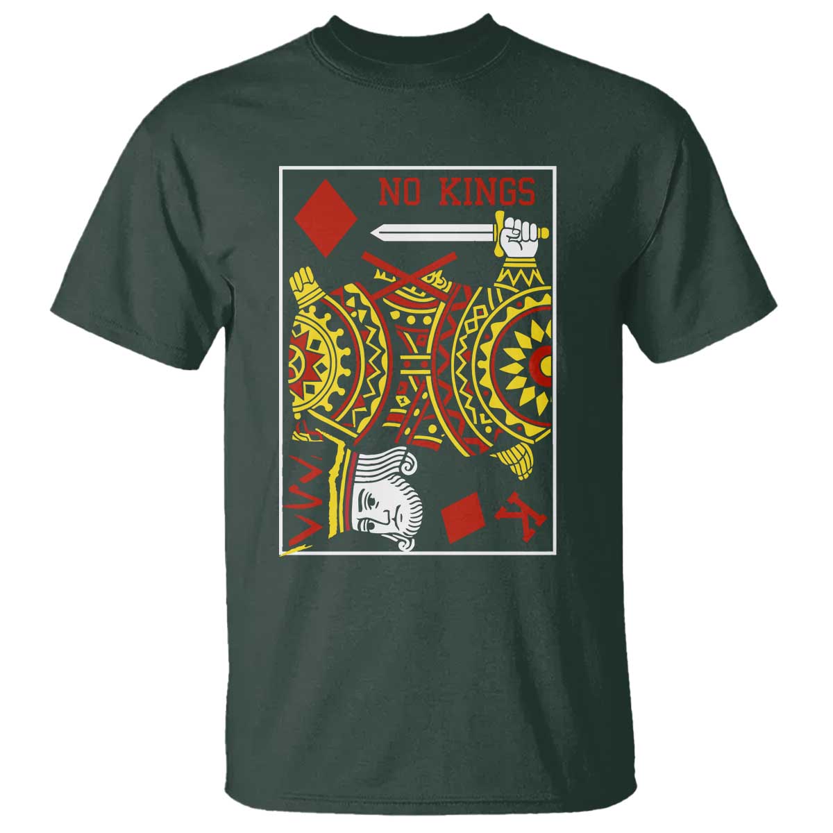 No Kings in America T Shirt Resist Protest Playing Card - Wonder Print Shop