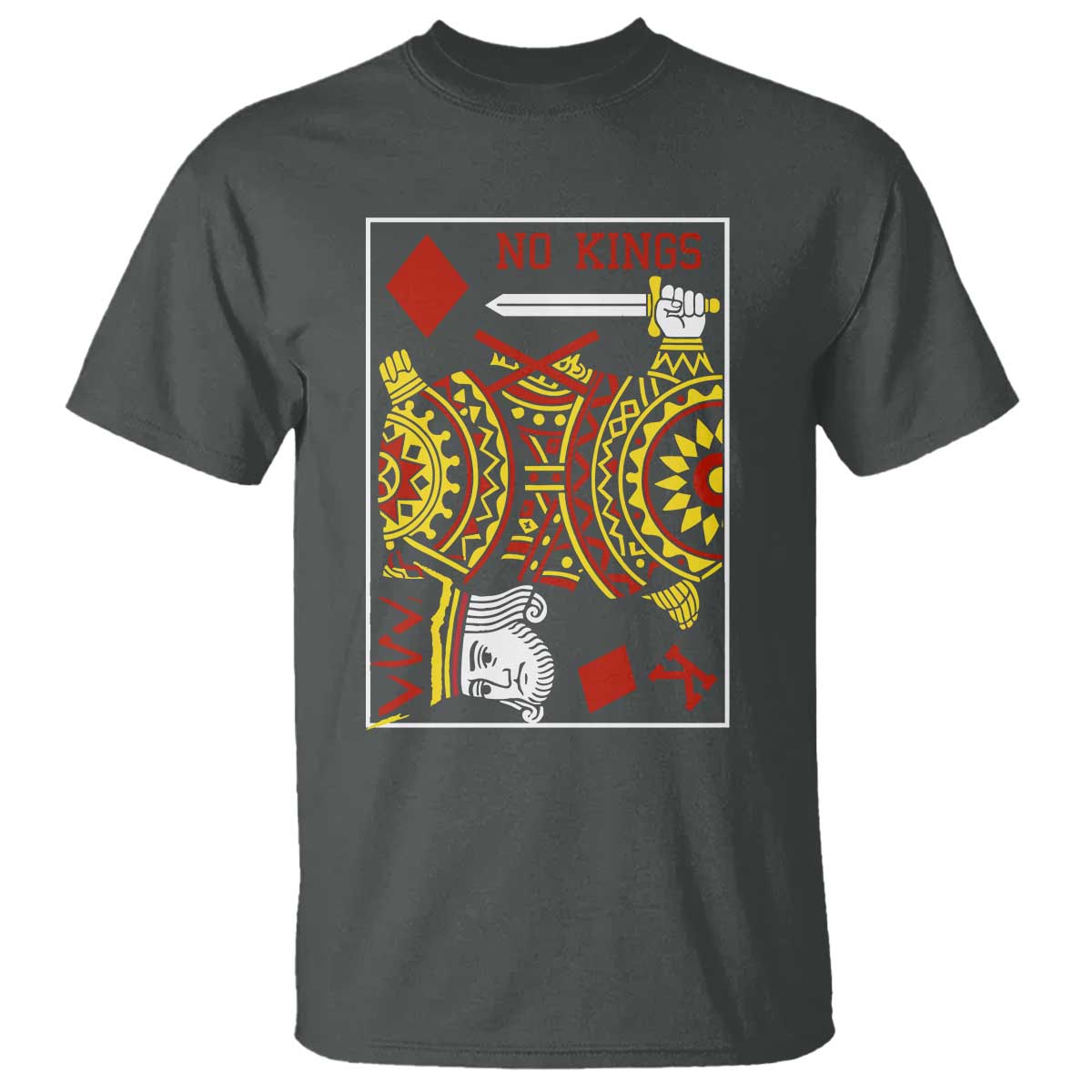No Kings in America T Shirt Resist Protest Playing Card - Wonder Print Shop
