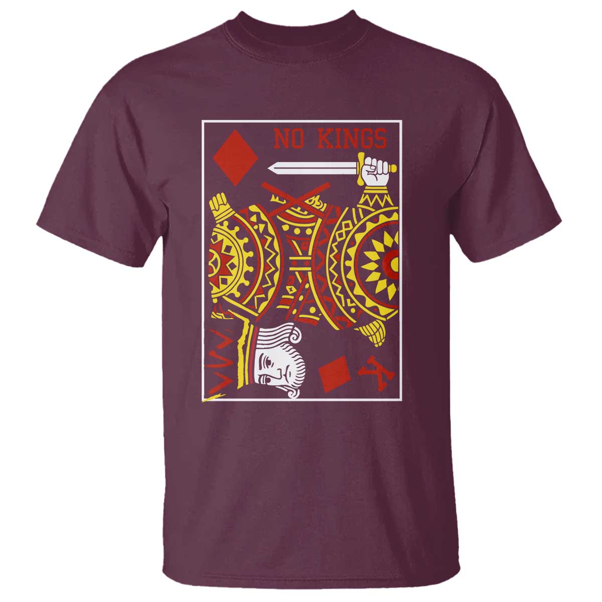No Kings in America T Shirt Resist Protest Playing Card - Wonder Print Shop