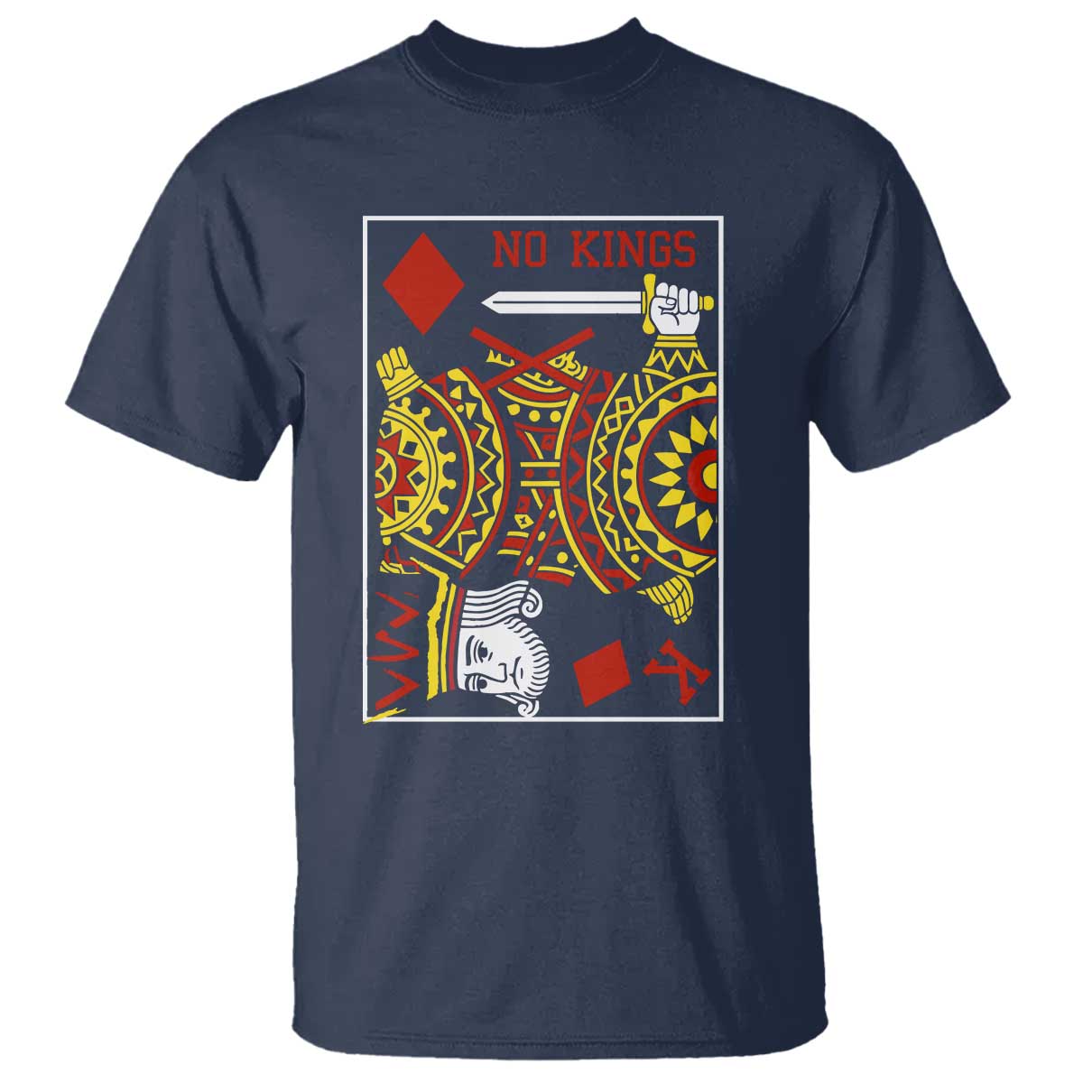 No Kings in America T Shirt Resist Protest Playing Card - Wonder Print Shop