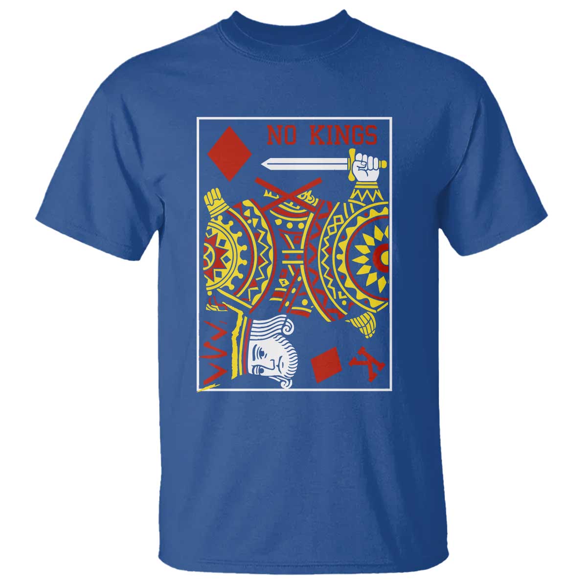 No Kings in America T Shirt Resist Protest Playing Card - Wonder Print Shop