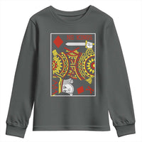 No Kings in America Youth Sweatshirt Resist Protest Playing Card - Wonder Print Shop